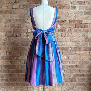 1950s Vintage Striped Dress with Sash